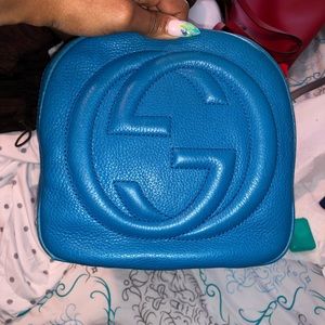 Gucci pebbled top handle bag